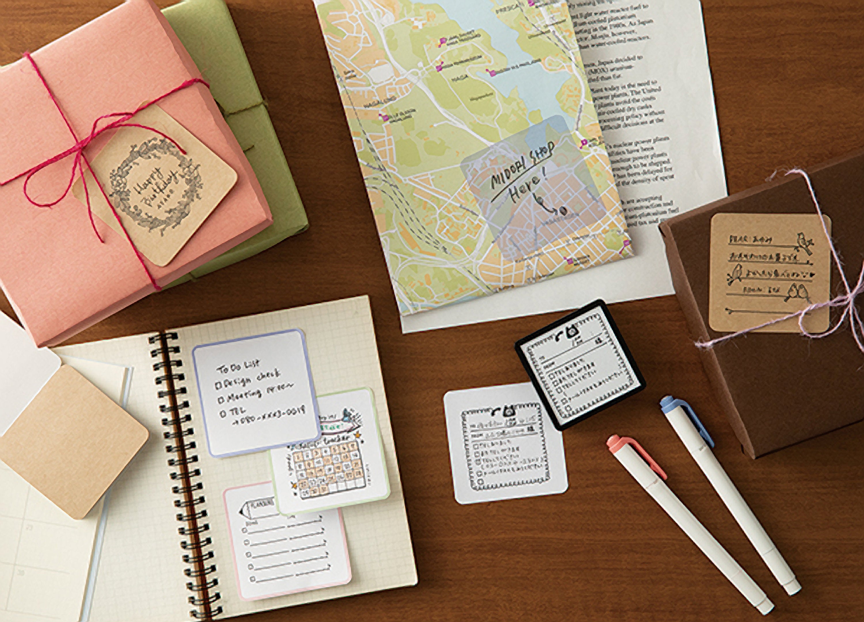 Midori Square Paintable Stamp Re-Inkable Self-Inking Stamp | GOING OUT EVENT Tracker Blue Package - The Stationery Life!