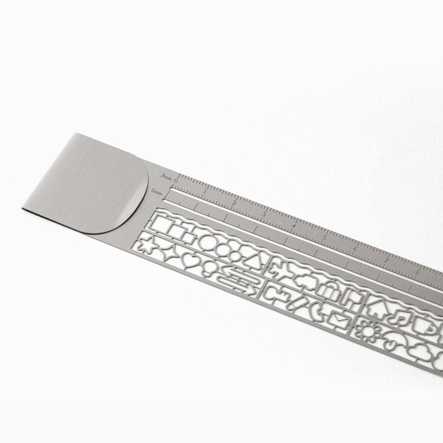 Midori CLIP RULER Stencil Template Bujo Template Metal Bookmark Stai