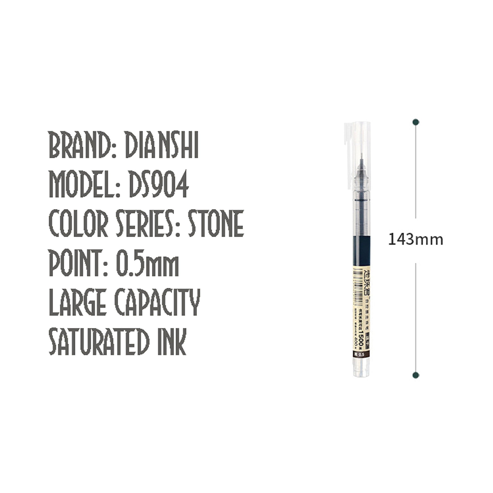 Dianshi SMOKY ROSE Stone Series Saturated Ink Large Capacity Gel Pen 0.5mm | DS904 Highly Recommend - The Stationery Life!