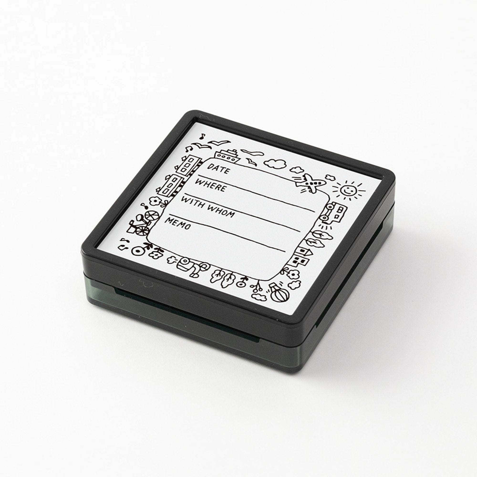 Midori Square Paintable Stamp Re-Inkable Self-Inking Stamp | GOING OUT EVENT Tracker Blue Package - The Stationery Life!
