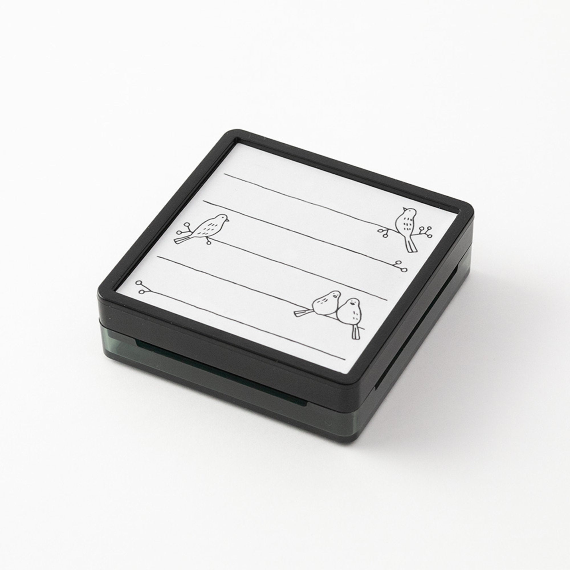 Midori Square Paintable Stamp Re-Inkable Self-Inking Stamp | BIRD Sage Package - The Stationery Life!