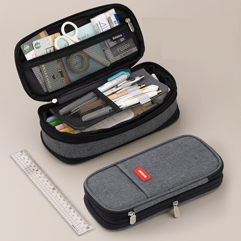 ANGOO YELLOW Expandable Canvas Pen Case Pencil Case Expandable Case Storage  Case