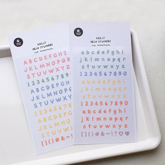 Suatelier HANDWRITING #4 PVC Transparent Stickers Planner Stickers Let ...