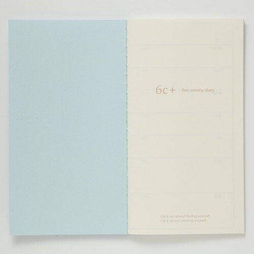 6C+ System B6 SLIM WEEKLY Plan 84.3gsm Cream Paper with BLUE Cover Fou ...