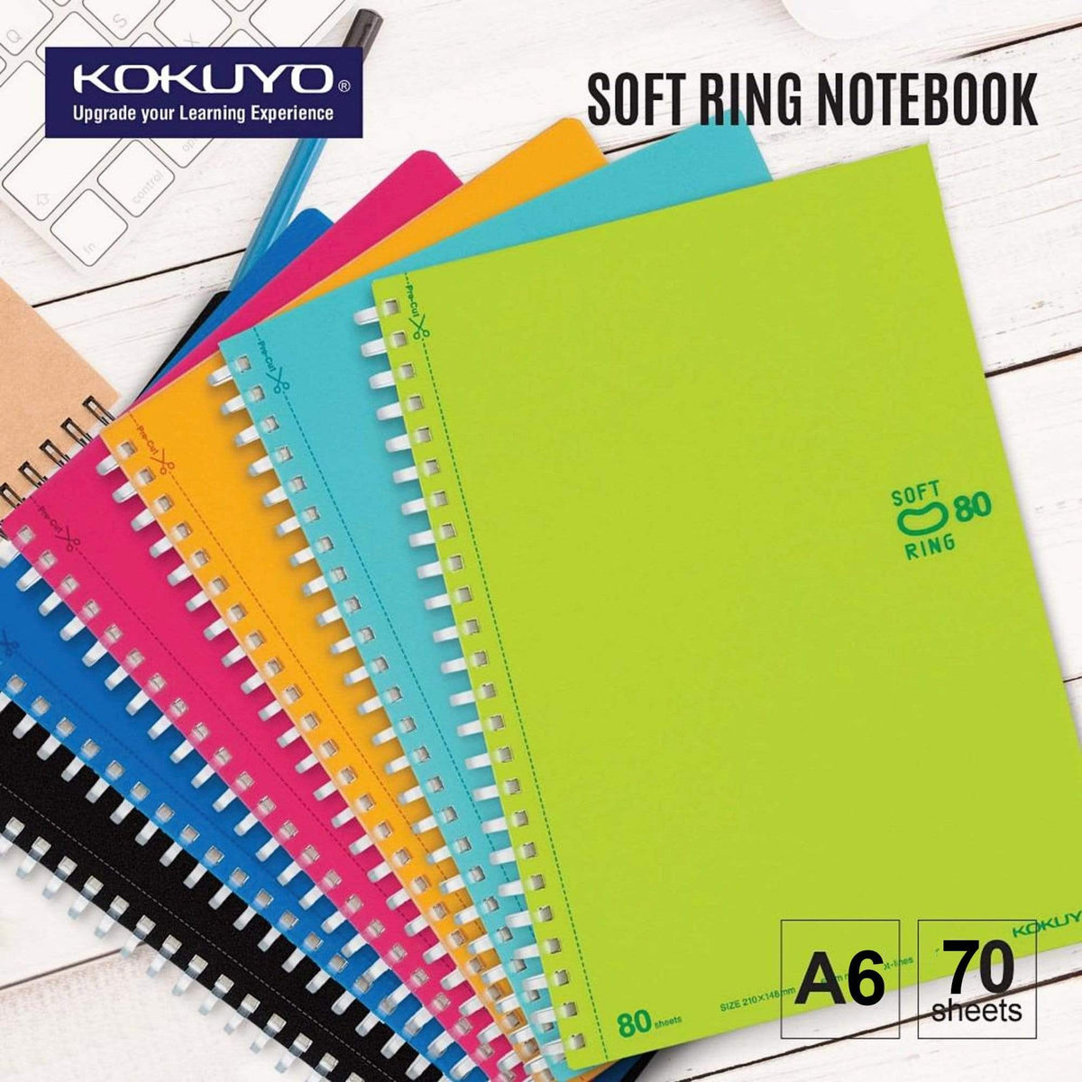 Color Coding Soft Ring Notebook Kokuyo ORANGE Soft Ring Notebook 5mm Dot Ruled SV457S5 | A6 80 Sheets ...