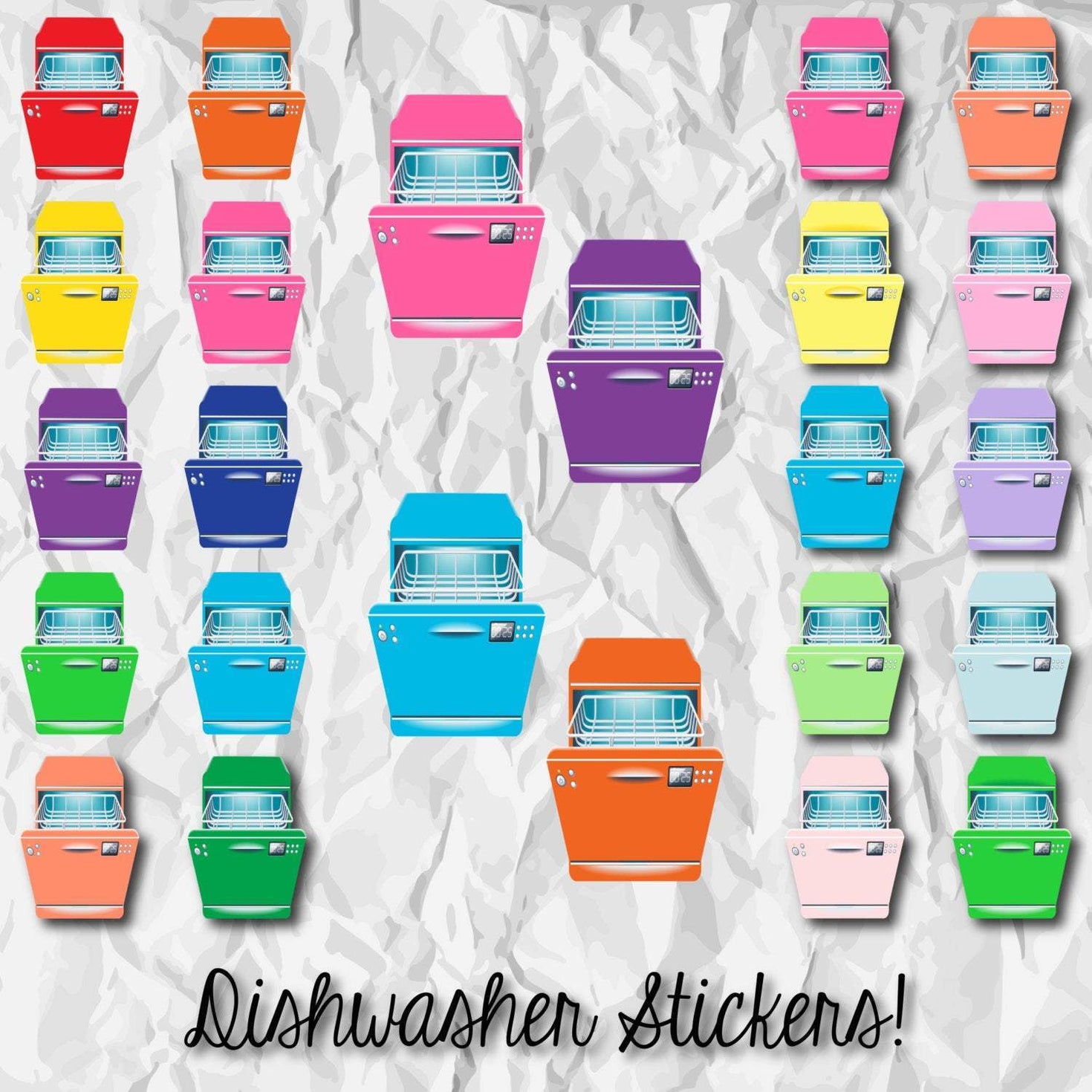 PRINTABLE &amp; Cut File Silhouette Cut File PASTEL Dishwasher Dish washer ...