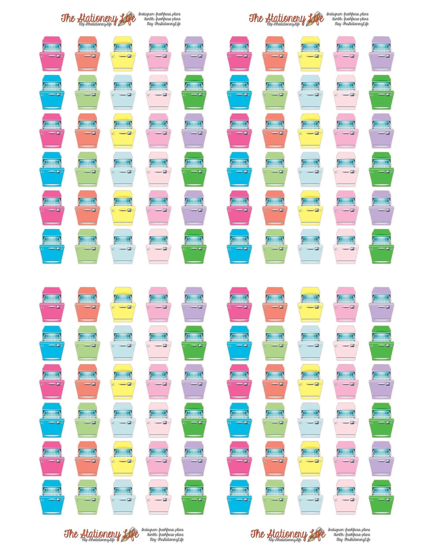 PRINTABLE &amp; Cut File Silhouette Cut File PASTEL Dishwasher Dish washer ...