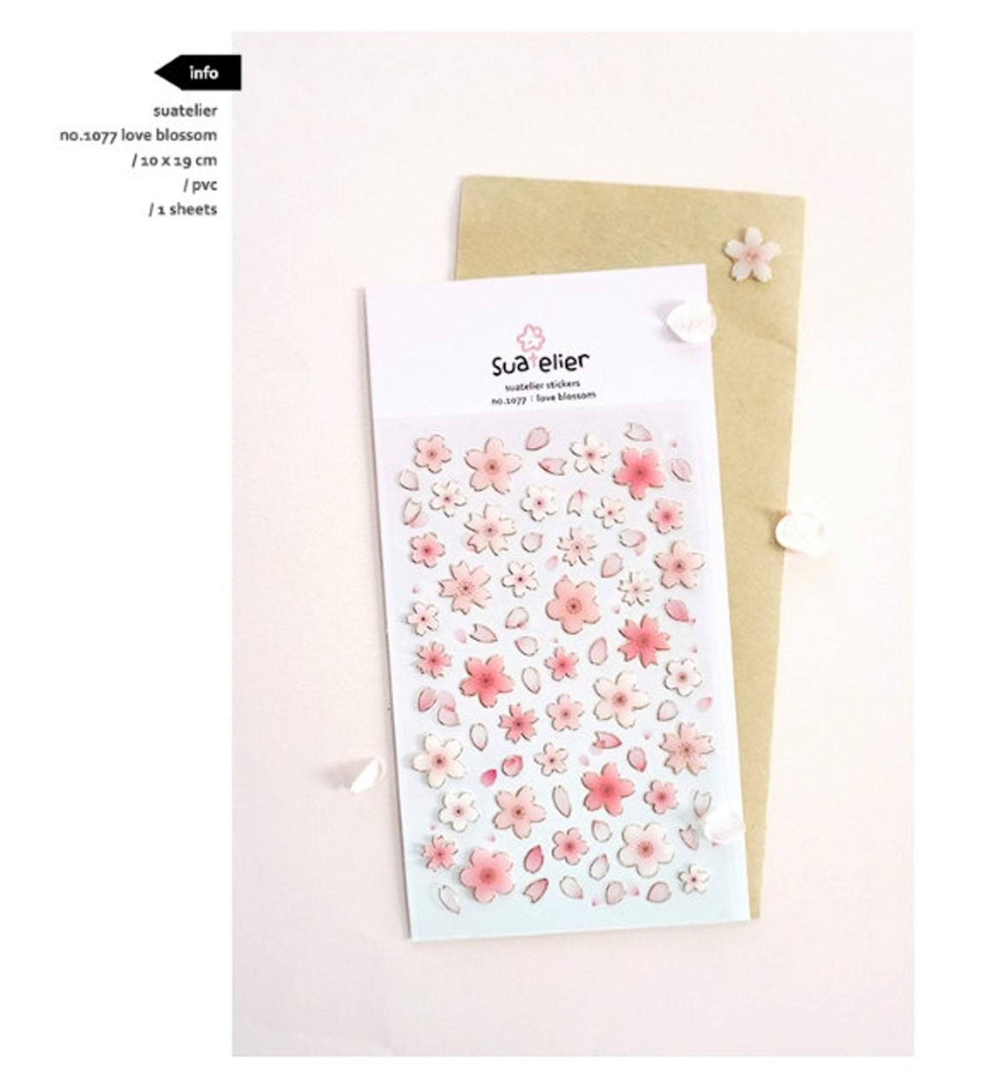Suatelier Sonia PVC Transparent Stickers | Blossom Day Cherry Blossom Sakura
